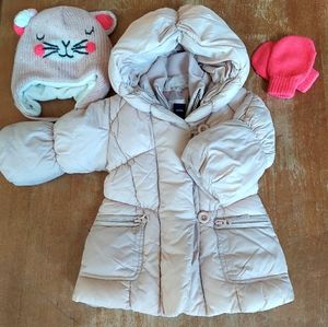 GAP Baby Girl Blush Puffer Down Jacket